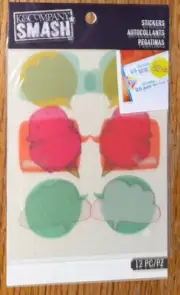 K&Company SMASH Word Bubble Labels Conversation Shapes Clouds Scrapbook Stickers