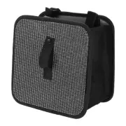 Car Trash Can Hanging Front Rear Seats Fabric Trash Bin Silver Tone Black 1 Pcs