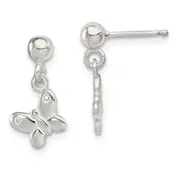 Sterling Silver Madi K Polished Butterfly Post Dangle Earrings