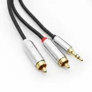 10 feet Y-Cable splitter 1/8" stereo mini 3.5mm to 2 dual Two RCA Male