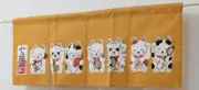 Traditional Japanese Lucky Cat Noren – Maneki Neko Design, Yellow 85x30cm