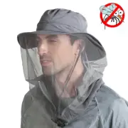 Fishing Camping Mosquito Head Net Hat With Mesh Protector Bugs Bee Wide Brim Cap