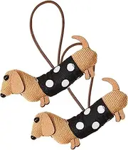 Dachshund Hair Elastics | Pack of 2 Cute Cartoon Ponytail Holders for Girls | Fashionable Hair Elastics And Decorative Ponytail Wristbands For Women And B
