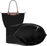 [HAEVERAY] HAEAERAY Medium Organizer Insert,Medium Bag Organizer Suitable for Longchamp Le pliage,Keeps Tote Handbags Shaped & Neat (Black,M)