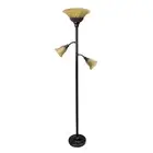 Lalia Home Torchiere Floor Lamp with 2 Reading Lights