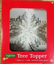21 Light Snowflake Tree Topper 9" Glittery Frosted W/Clear Lights 125V Indoor