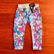 Bonds Blossoming Butterfly Blue Pink Pants Stretchies Leggings Size 1 BNWT