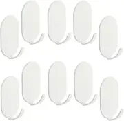 10 Packs Self Adhesive Hook, Heavy Duty Wall Hooks,Durable Strong Carbon Steel