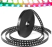 Pushglossy 50m 164ft Black Mounting Strip, Ws2811 Pixel Mounting Strip, Hdpe Material Plastic LED Strips, Perforated Light Strap, 1 Inch Hole Spacing, 30mm Width, Suitable for 12mm RGB Pixel Nodes