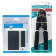 Network Cable Tester with RJ-45 Crimping Tool -Separate Retail Hanging Packages