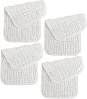 CALLARON 4 Pcs Cotton Washcloths Breathable Towels for Multi Purpose Use Quick Drying Burp Cloths for Present for Showers