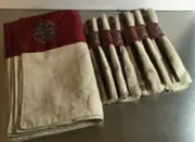 Vintage Chinese Placemats Napkins & Chopsticks (Set 6) Stunning Burgundy & Beige