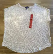 Ladies Buffalo David Bitton Cream Leopard Super Soft T Shirt Size M BNWT