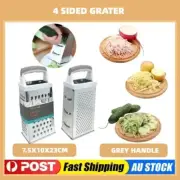 4 Sided Food Grater Stainless Steel Cheese Carrot Shredder Kitchen 7.5X10X23CM