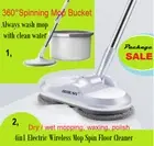 4in1Cordless Electric Floor Mop Cleaner Polisher& Innovative Spinning Mop Bucket