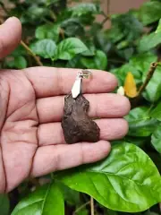 gebel kamil iron meteorite . sliver pendant . Meteorite stone . 160CT