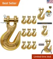 Corrosion-Resistant 3/8 Clevis Grab Hooks - 7500 lbs Load Capacity, 10-Pack