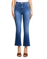 L'Agence Kendra High Rise Cropped Flare Jeans in Laredo