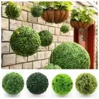 2PCS Plastic Simulation Plant Ball 12cm Artificial Green Plant Grass Ball Wall