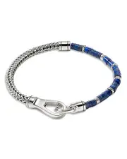 John Hardy Sterling Silver Heishi Lapis Lazuli Weave Bracelet