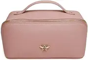 Luxury Beauty Case by Alice Wheeler London Train Case Vanity Toiletry Bag Make-Up Case for Ladies 3 Different Sizes !, Pink, Mini, Cosmetic Bag