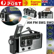 Solar Hand Crank Radio LED Flashlight Outdoor Portable Emergency AM FM SW1 SW2