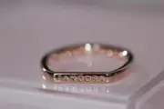 NWT FALL 2020 PANDORA ROSE™ LOGO BAR STACK RING STERLING SILVER 189048C01 $55