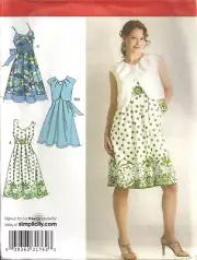 SIMPLICITY 2886 MISSES' SIZE 6-14 DRESSES & BOLERO SEWING PATTERN