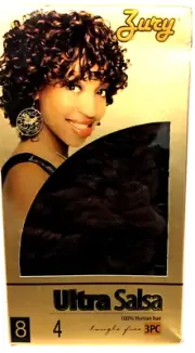 ZURY 100% Human Hair ULTRA SALSA 3 PCs 8"Tangle Free Color 4