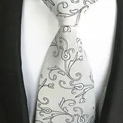 Men's Formal Necktie Flower and Silver tie salesman's tie.