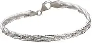 [LOEXZAH] 18K Twisted Cable Bracelet for Women Rope Chain Bracelet for Men Layered Link Sterling Silver Pulsera Italiana for Engagement Wedding Present for Wife Fiancee Husband Width 5MM