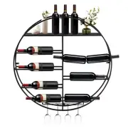 Wine Rack, 12 Bottles Wall Mounted Wine Bottle Rack, Bar Liquor Shelves Shelf...