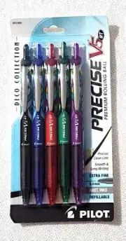 Precise V5 Deco Collection refillable Pen rolling Ball fine point 5 color ink