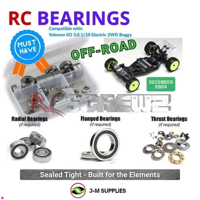 RCScrewZ Rubber Shielded Bearings yok066r for Yokomo SO 3.0 1/10 2WD Buggy | KIT