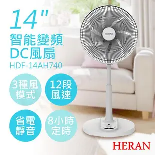 【禾聯HERAN】14吋智能變頻DC風扇 HDF-14AH740