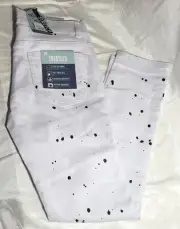 Trestles Supply Boy's Stretch Fabric Paint Splatter Jeans - White - Size 14