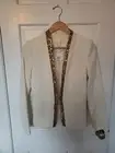 H&M Women's off-white Gold Sequin Trim blazer size 8