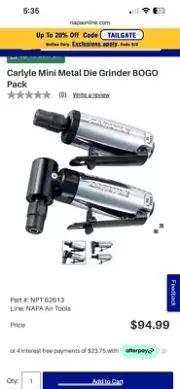 Carlyle Mini Metal Die Grinder BOGO Pack