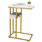 Yoobure C Shaped End Table, Side Table for Couch and Bed, Small Side Table for