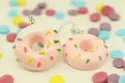 LIGHT PINK DONUT EARRINGS Cute Novelty Aussie Meme Sesh Funny Cool Junk Food