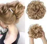 Synthetic Hair Bun Extensions Messy Curly Elastic Hair Scrunchies Hairpieces Synthetic Chignon Donut Updo Hair Pieces for Women (Bulk Buy : 1 PC, Color : 18-22)
