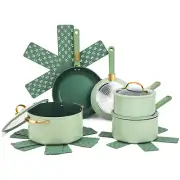Thyme & Table Granite 12-Piece Non-Stick Cookware Set Green Pots & Pans Set