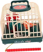 YARNOW Sound Activated Bird Cage Interactive Electric Bird with Realistic Singing Sounds Motion Activated Lights Engaging Play for Unique Playtime Experience