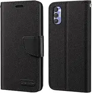 [Shantime] Oxford Fabric Leather Flip Wallet Case Compatible with Tecno Spark 8P, Durable Protective Magnetic Cover with Card Slots and Kickstand(Black)