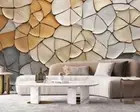 3D Geometry Leaves Colorful Self-adhesive Removeable Wallpaper Wall Mural