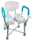 MedGear A-0273A DURA Hygienic Cutout Shower Chair with Back and Arm Rests Inc...