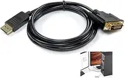 1.8M Display Port Cable to DVI, 1 Pcs DVI to DisplayPort Cable, DP Cord, 1080P Male to Male Gold-Plated Cord, DP Converter Single Link, Latching Connector (Black)