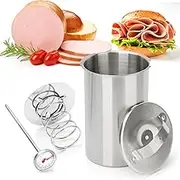 Press Ham Maker, VolksRose Round Shape Stainless Steel Meat Press Machine for Making Healthy Homemade Deli Meat with Thermometer and Recipes, Seafood Meat Poultry Tools Kitchen Cooking Set for Party