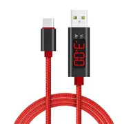 Fast Charging Data Sync Nylon Cable With Voltage Current Led Display For Phone Tablet Chargingh99N