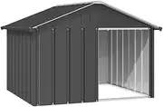 Metal Dog House, Outdoor Doghouse for Small Medium Large Dogs, Puppy Shelter Dog Kennel, Easy to Assemble, Anthracite 116.5x103x81.5 cm Galvanised Steel
